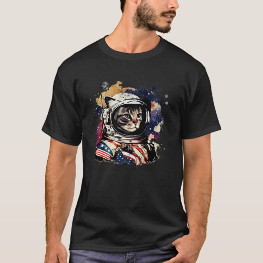 american space cat astronaut space cat cosmic t-shirt (Voorkant)