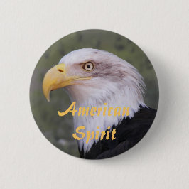 American Spirit Bald Eagle Head Ronde Button 5,7 Cm
