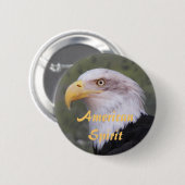 American Spirit Bald Eagle Head Ronde Button 5,7 Cm (Voorkant /achterkant)
