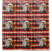 American Spirit Curtain Eagle & Flag Décor Gift Douchegordijn (Voorkant)