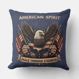 American Spirit Eagle Patriotic USA Flag Peace Thr Kussen