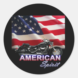 American Spirit TV Motorcycle Show Ronde Sticker