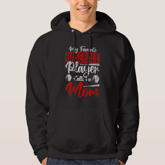 American Sport Baseball Player Ma Moederdag Bas Hoodie (Voorkant)
