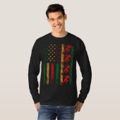 American Sports Flag Black History Month Track And T-shirt (Voorkant volledig)
