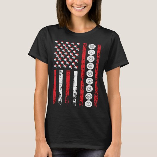 American Sports Flag Christmas Athletic Lawn Bowli T-shirt (Voorkant)