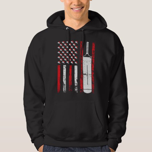 American Sports Flag Christmas Cricket Athletic Hoodie (Voorkant)