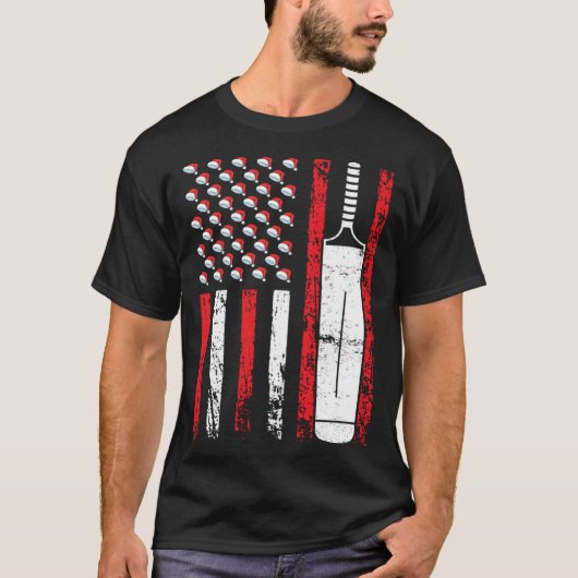 American Sports Flag Christmas Cricket Athletic T-shirt (Voorkant)