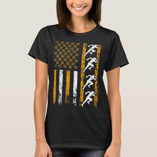 American Sports Flag Construction Track And Field T-shirt (Voorkant)