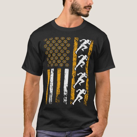 American Sports Flag Construction Track And Field T-shirt (Voorkant)