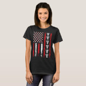 American Sports Flag Kerstmis Athletic Badminton T-shirt (Voorkant volledig)