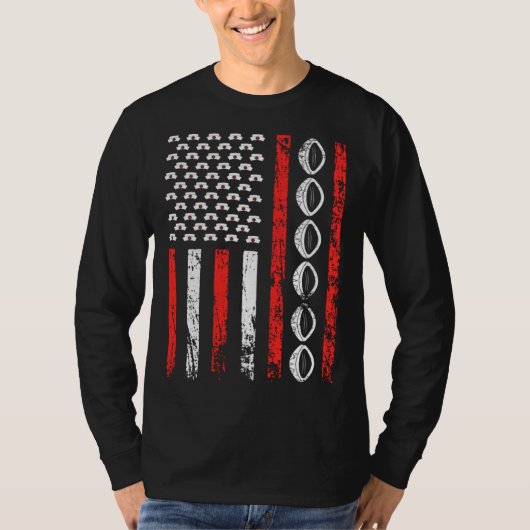 American Sports Flag National Nurses Day Rugby Foo T-shirt (Voorkant)