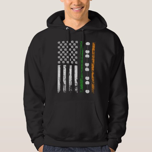 American Sports Flag St Patrick s Day Table Tennis Hoodie (Voorkant)