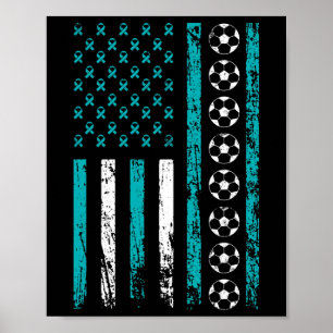 American Sports Flag Voetbal Stress Awareness Mon Poster