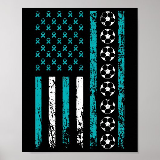 American Sports Flag Voetbal Stress Awareness Mon Poster (Voorkant)