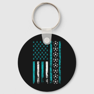 American Sports Flag Voetbal Stress Awareness Mon Sleutelhanger