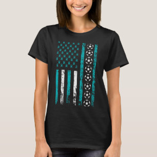 American Sports Flag Voetbal Stress Awareness Mon T-shirt