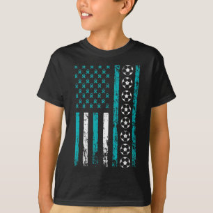American Sports Flag Voetbal Stress Awareness Mon T-shirt