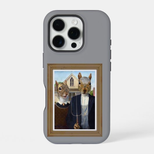 American Squirrel Gothic - grappig iPhone Hoesje (Achterkant)