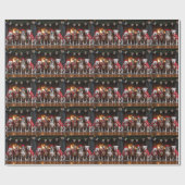 American Staffordshire bij de open haard Kerstmis Cadeaupapier (Vlak)