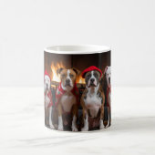 American Staffordshire bij de open haard Kerstmis Koffiemok (Center)