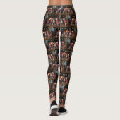 American Staffordshire bij de open haard Kerstmis Leggings (Achterkant)