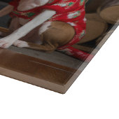 American Staffordshire bij de open haard Kerstmis Snijplank (Hoek)