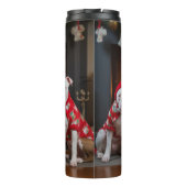 American Staffordshire bij de open haard Kerstmis Thermosbeker (Achterkant)