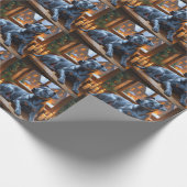 American Staffordshire Christmas Lights Holiday Cadeaupapier (Hoek)