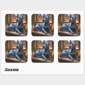 American Staffordshire Christmas Lights Holiday Vierkante Sticker (Vel)