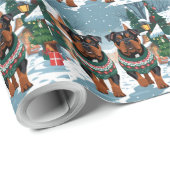 American Staffordshire Christmas Snow Holiday Cadeaupapier (Rol Hoek)