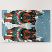 American Staffordshire Christmas Snow Holiday Legpuzzel (Horizontaal)