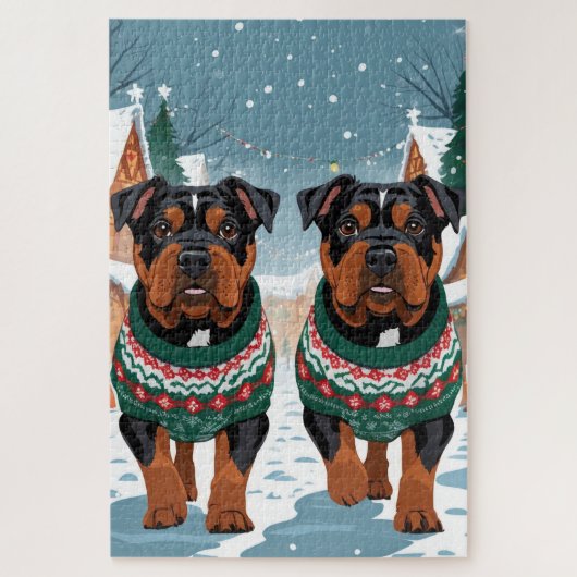 American Staffordshire Christmas Snow Holiday Legpuzzel (Verticaal)