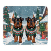 American Staffordshire Christmas Snow Holiday  Snijplank (Voorkant)