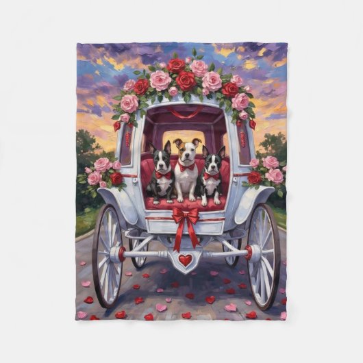 American Staffordshire Dog Valentine's Day Fleece Deken (Voorkant)