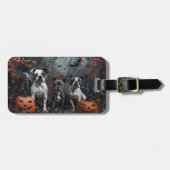 American Staffordshire Halloween Night Doggy Bagagelabel (Voorkant horizontaal)