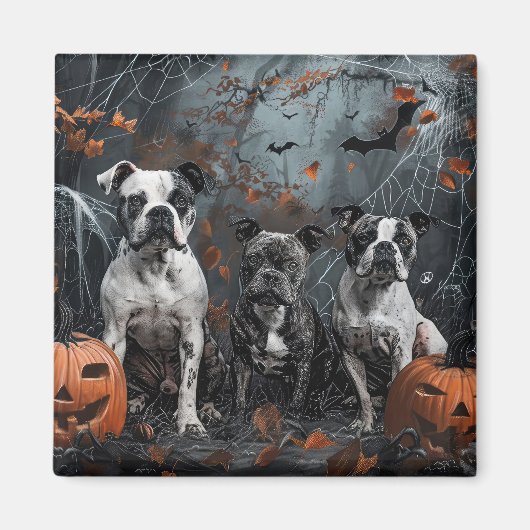 American Staffordshire Halloween Night Doggy Magneet (Voorkant)
