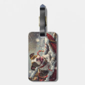 American Staffordshire Hond Kerstfeest Bagagelabel (Achterkant verticaal)