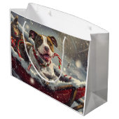 American Staffordshire Hond Kerstfeest Groot Cadeauzakje (Achterkant Gekanteld)