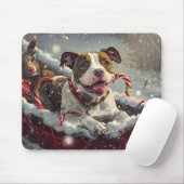 American Staffordshire Hond Kerstfeest Muismat (Met muis)