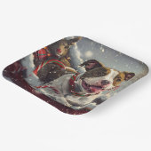 American Staffordshire Hond Kerstfeest Papieren Bordje (Gebogen)