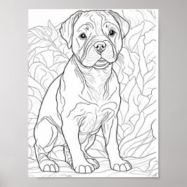 American Staffordshire Hond Volwassen Kleurplaten Poster