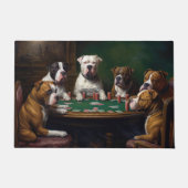 American Staffordshire Honden Spelen Poker Art Deurmat (Voorkant)