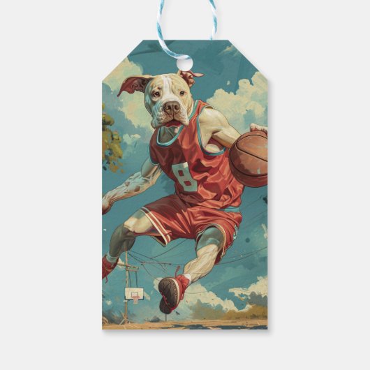 American Staffordshire Hondenbasketbal Cadeaulabel (Achterkant)