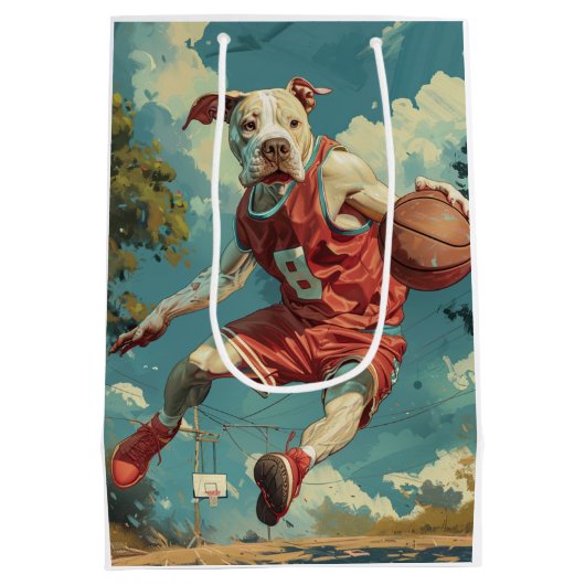American Staffordshire Hondenbasketbal Medium Cadeauzakje (Achterkant)