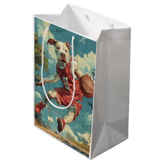 American Staffordshire Hondenbasketbal Medium Cadeauzakje (Achterkant Gekanteld)