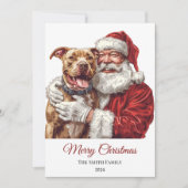 American Staffordshire Kerstman Kerstmis Feestdagenkaart (Voorkant)