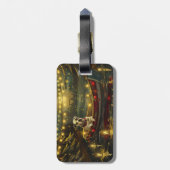 American Staffordshire kerstvakantie Bagagelabel (Achterkant verticaal)