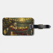 American Staffordshire kerstvakantie Bagagelabel (Achterkant horizontaal)