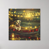 American Staffordshire kerstvakantie Canvas Afdruk (Voorkant)