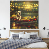 American Staffordshire kerstvakantie Canvas Afdruk (Insitu (Slaapkamer))